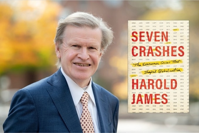 Chân dung giáo sư Harold James và bìa bản Anh của ấn phẩm. Ảnh: Princeton University