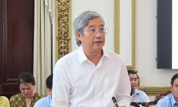 Ông Phạm Bình An, Phó viện trưởng Viện Nghiên cứu phát triển TP HCM (HIDS) tại hội thảo chiều 13/3. Ảnh: VPUB