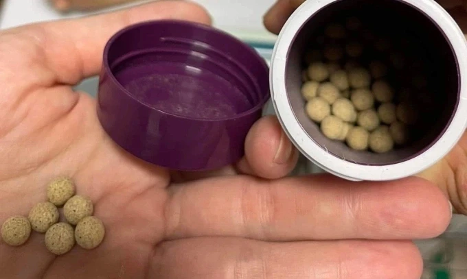 Viên thuốc nam người bệnh mua uống dẫn đến ngộ độc. Ảnh: Bệnh viện Đại học Y Hà Nội cung cấp