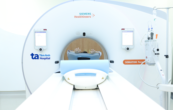 Bà Lan được chụp CT phổi liều thấp. Ảnh: Phòng khám Đa khoa Tâm Anh Quận 7