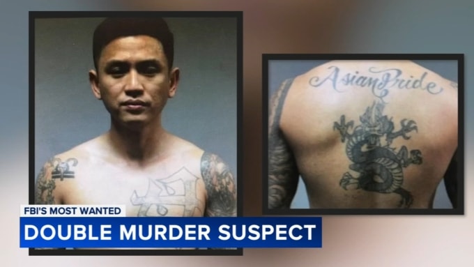 Chân dung và hình xăm lớn phía sau lưng của Trung Duc Lu. Ảnh: ABC News