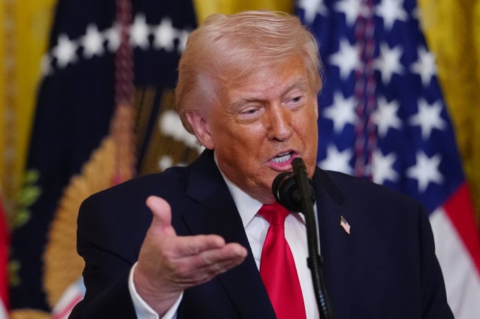 Tổng thống Mỹ Donald Trump tại Nhà Trắng ngày 12/3. Ảnh: AP