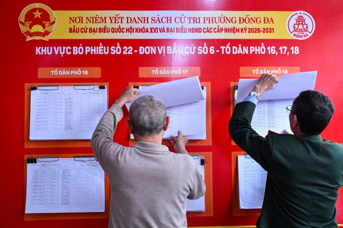 Phường Đống Đa, Hà Nội kiểm tra công tác bầu cử. Ảnh: Giang Huy