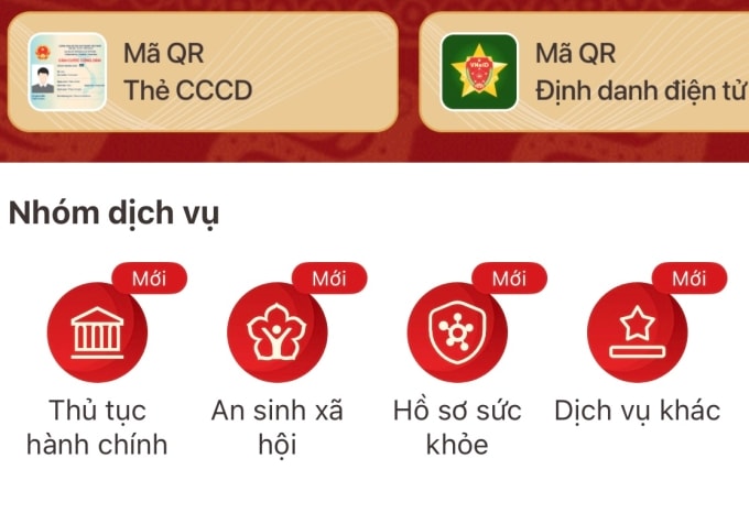 Dịch vụ An sinh xã hội trên ứng dụng VNeID. Ảnh: Hồng Chiêu