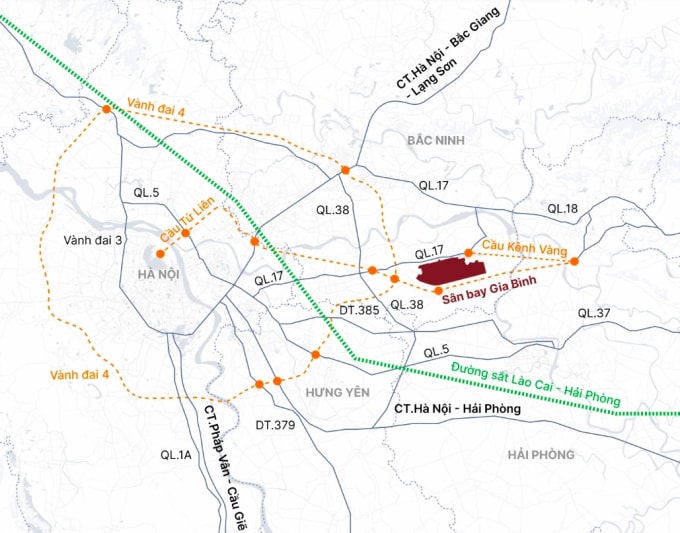 Hạ tầng giao thông kết nối với dự án sân bay Gia Bình. Ảnh: Tâm Thảo, Đoàn Loan