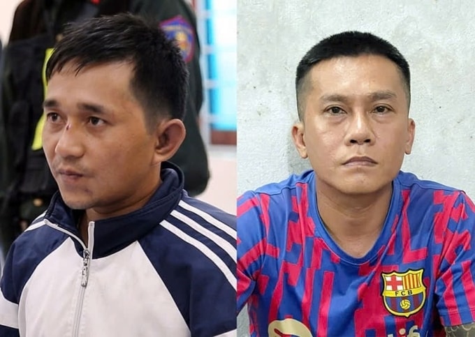 Tài đen (phải) và Ân lúc bị bắt. Ảnh: Công an cung cấp