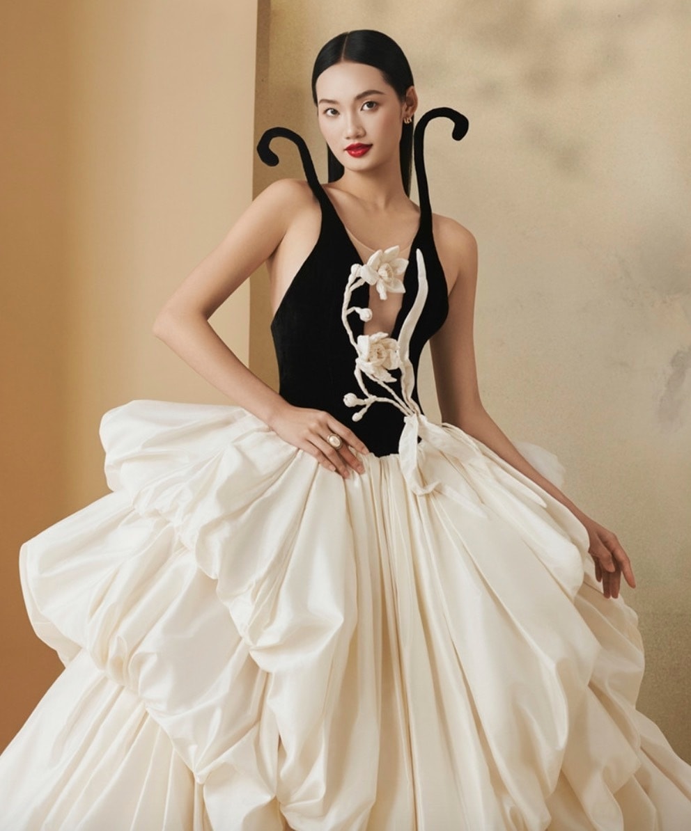 Cảm hứng của bộ sưu tập bắt nguồn từ hoa thủy tiên - loài hoa biểu tượng tình yêu của nhà thiết kế và người dấu yêu.