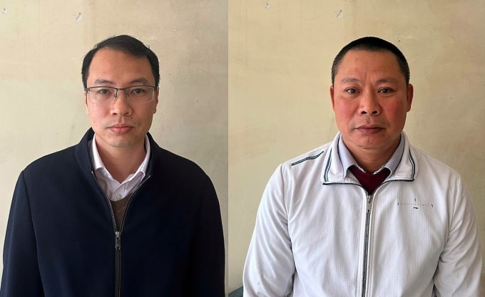 Đoàn Văn Quang (trái) và Lê Quang Chí. Ảnh: Công an cung cấp