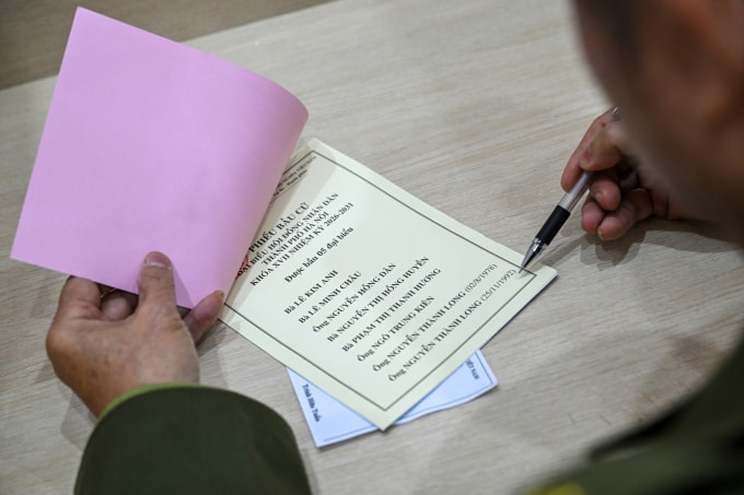 Cử tri tham gia diễn tập bầu cử tại Hà Nội. Ảnh: Giang Huy