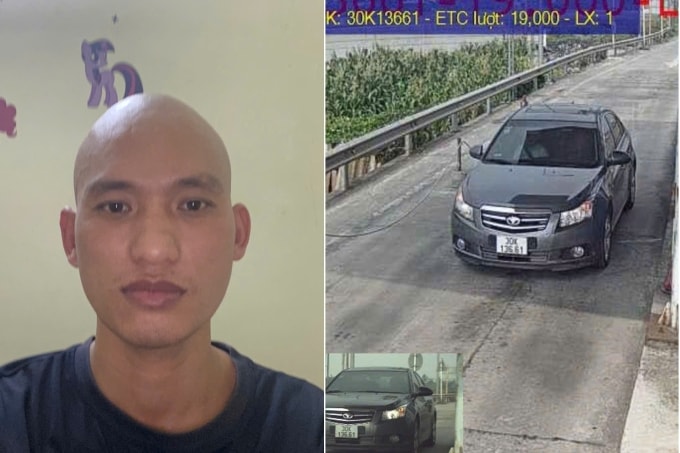 Chân dung nghi phạm và chiếc xe người này dùng để bỏ trốn. Ảnh: Công an cung cấp