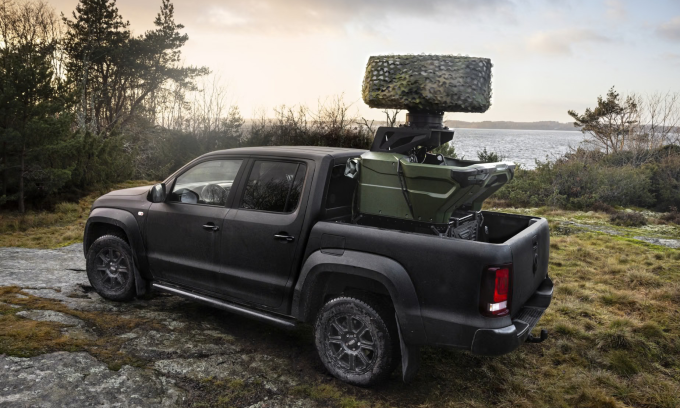 Radar Giraffe 1X đặt trên xe trong ảnh đăng hồi tháng 6/2024. Ảnh Saab