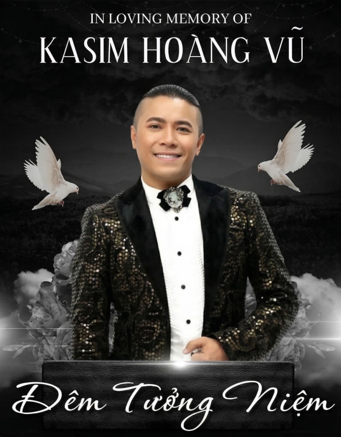 Poster đêm văn nghệ tưởng niệm Kasim Hoàng Vũ tại California. Ảnh: Gia đình cung cấp