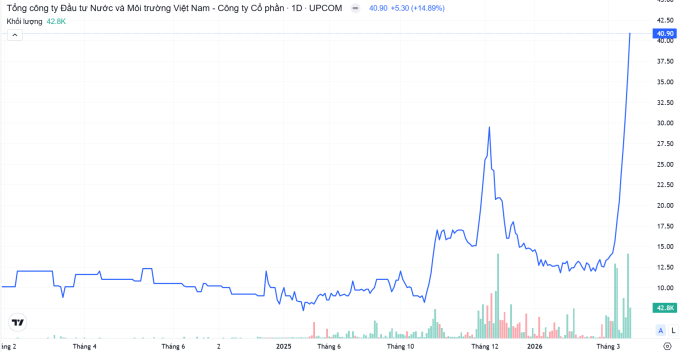 Thị giá cổ phiếu VIW một năm trở lại đây. Ảnh: Chụp màn hình