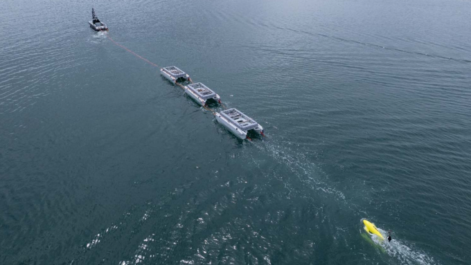 Hệ thống drone săn mìn Sweep của quân đội Anh có công nghệ làm giả chuyển động của tàu cỡ lớn và kích nổ mìn. Ảnh: Bộ Quốc phòng Anh