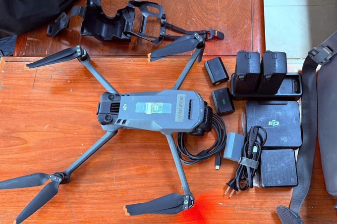 Thiết bị flycam DJI Mavic 3 Pro bị thu giữ. Ảnh: Hà Tỷ