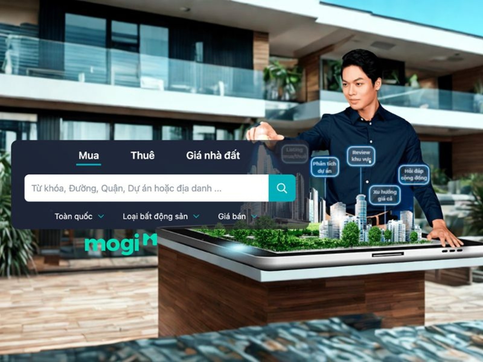 Website mua bán, cho thuê nhà đất Mogi.vn.