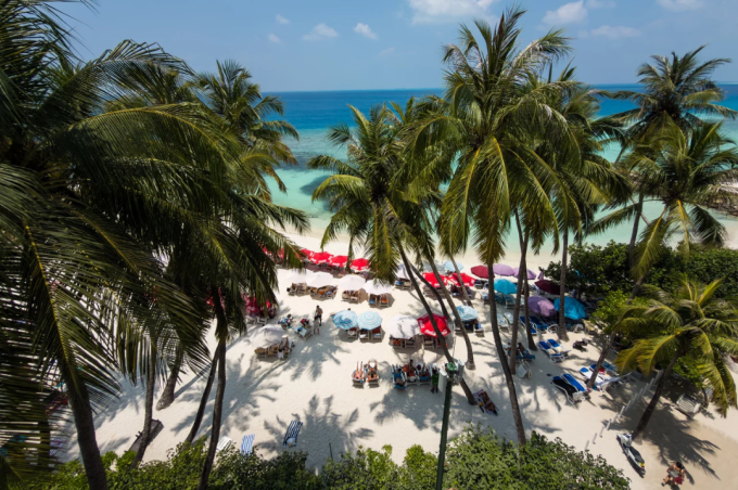 Hòn đảo nơi hai du khách làm lễ cưới và nghỉ trăng mật ở Maldives. Ảnh: CNN