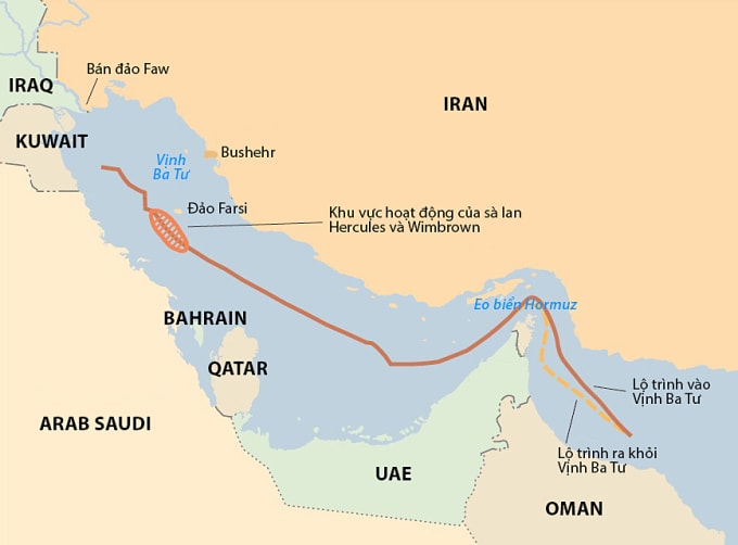 Hướng di chuyển trong Chiến dịch Ý chí Kiên định của Mỹ. Đồ họa: Wikipedia