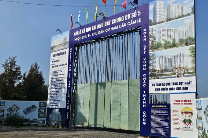 Dự án nhà ở xã hội nam cầu Cẩm Lệ đã khởi công tháng 1/2026. Ảnh: Hồng Ngọc