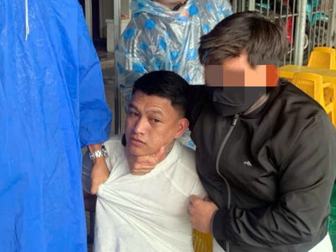 Nguyễn Đăng Trọng khi bị bắt giữ. Ản: Thành Huynh