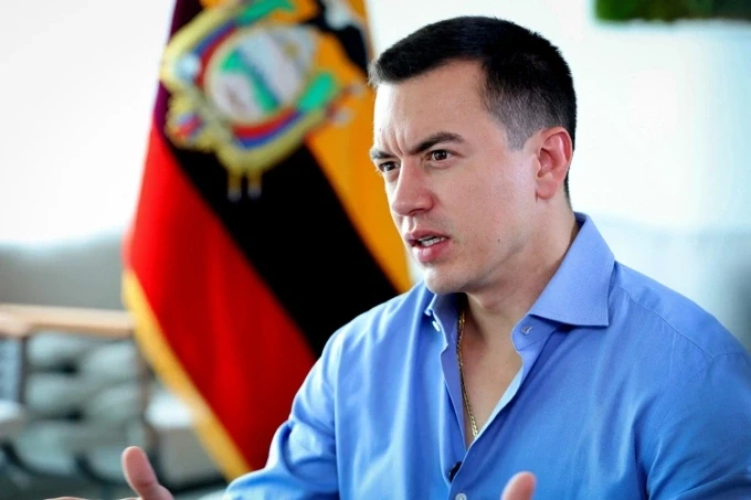 Tổng thống Ecuador Daniel Noboa trong phỏng vấn năm 2024. Ảnh: AFP