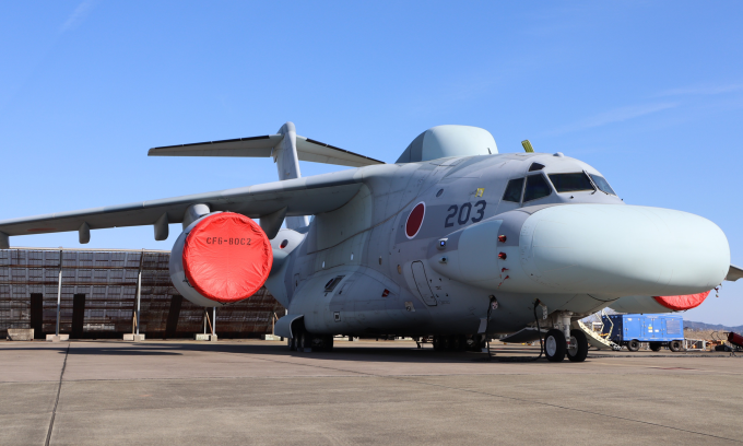 Phi cơ EC-2 tại căn cứ không quân Gifu trong ảnh đăng ngày 12/3. Ảnh: JASDF