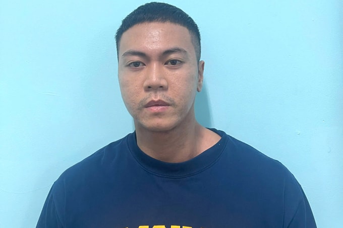 Trương Nguyên Huy tại cơ quan điều tra. Ảnh: Công an TP HCM