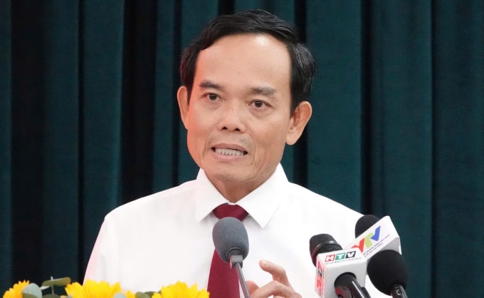 Bí thư Trần Lưu Quang phát biểu tại hội nghị tổng kết Nghị quyết 18, sáng 22/10/2025. Ảnh: An Phương