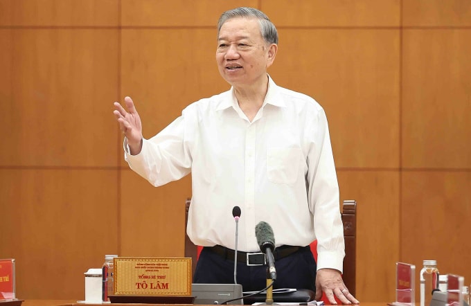 Tổng Bí thư chủ trì họp Thường trực Ban Chỉ đạo Trung ương về phòng chống tham nhũng, lãng phí, tiêu cực sáng 18/3. Ảnh: TTXVN