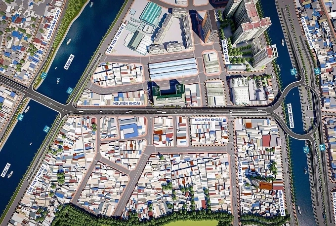 Phối cảnh dự án cầu - đường Nguyễn Khoái. Ảnh: Sở Xây dựng TP HCM