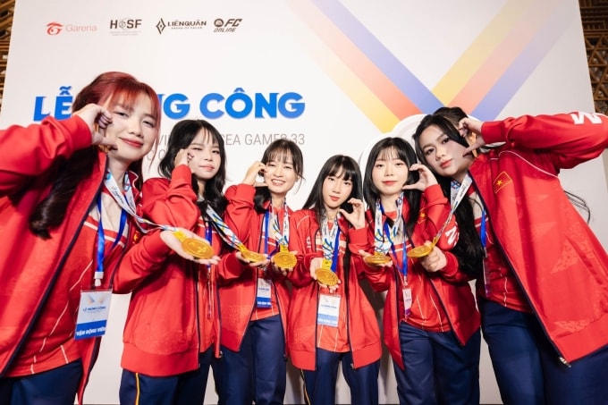 Đội tuyển Liên Quân nữ Việt Nam đã giành HCV SEA Games 33 với thành tích không để thua bất kỳ ván đấu nào. Ảnh: Cao Thủ Liên Quân