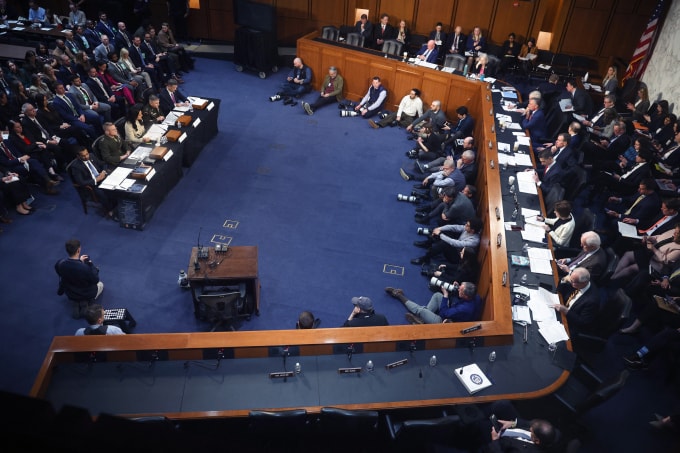 Quang cảnh phiên điều trần tại Ủy ban Tình báo Thượng viện ngày 18/3. Ảnh: AFP