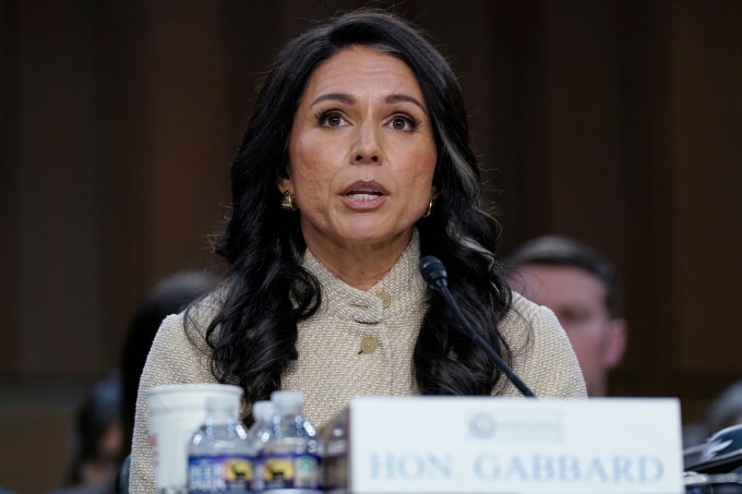 Giám đốc Tình báo Quốc gia Mỹ Tulsi Gabbard tại phiên điều trần trước Thượng viện ngày 18/3. Ảnh: AP