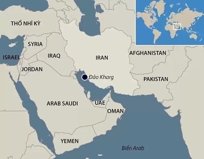 Vị trí đảo Kharg. Đồ họa: CNBC