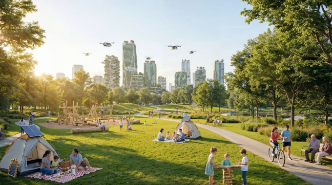 Phối cảnh định hướng phát triển đô thị trong đồ án Quy hoạch tổng thể Thủ đô Hà Nội tầm nhìn 100 năm.