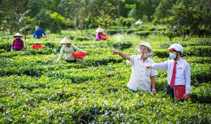 Cán bộ Agribank đi khảo sát thẩm định doanh nghiệp. Ảnh: Agribank