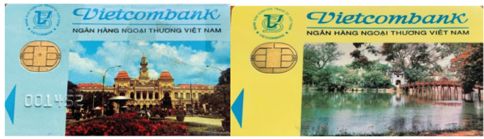 Những thẻ thanh toán đầu tiên do Vietcombank phát hành năm 1993. Ảnh: Vietcombank