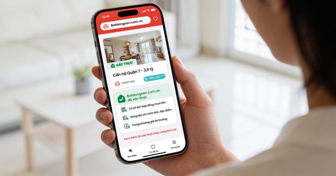 Tính năng tin xác thực trên Batdongsan. Ảnh: Batdongsan