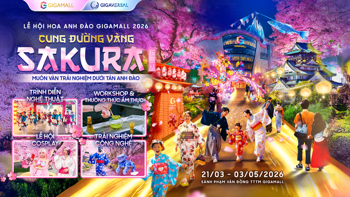 Ngắm sakura tại Lễ hội Hoa Anh đào Gigamall 2026 quy mô bậc nhất TPHCM - mở cửa miễn phí suốt 6 tuần - Ảnh 1.