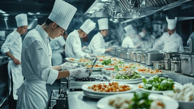 Mô hình bếp Brigade de Cuisine, nơi mỗi người thường có một nhiệm vụ nhất định. Ảnh: