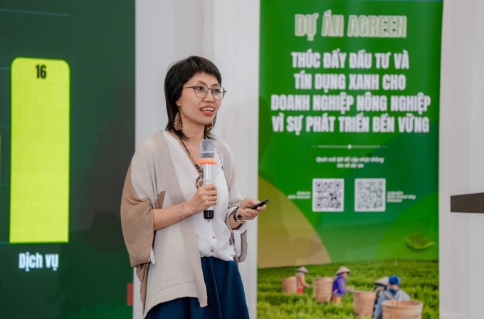 Bà Hoàng Thu Trang, Viện Nghiên cứu Quản lý Phát triển bền vững (MSD), chia sẻ tại sự kiện, ngày 20/3. Ảnh: MSD