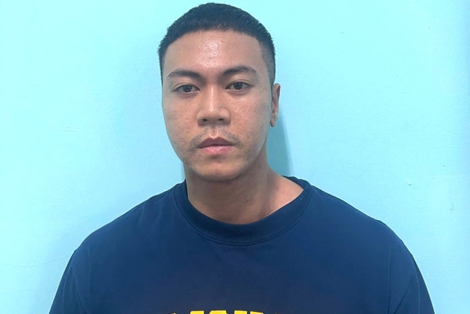 Trương Nguyên Huy tại cơ quan điều tra. Ảnh: Công an TP HCM