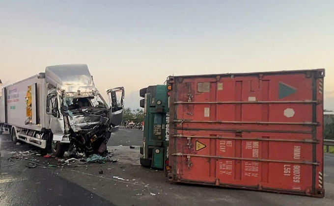 Hiện trường vụ tai nạn. Ảnh: Nguyệt Nhi