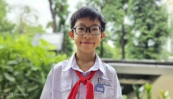 Trần Việt Hoàng, học sinh lớp 6 trường THCS-THPT Trần Đại Nghĩa. Ảnh: Lệ Nguyễn