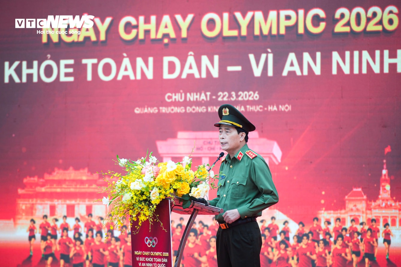 Thượng tướng Lê Quốc Hùng, Uỷ viên Trung ương Đảng, Thứ trưởng Bộ Công an phát biểu trong Lễ khai mạc.