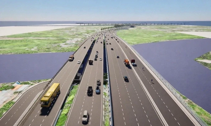 Phối cảnh quốc lộ 1 ở cửa ngõ phía tây TP HCM sau khi mở rộng. Ảnh: Sở Xây dựng