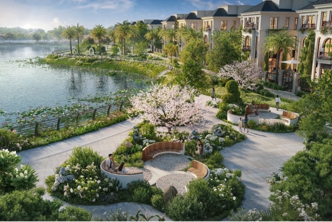 Khu đô thị công viên trung tâm phố gồm một công viên trung tâm và 8 công viên nội khu. Ảnh: MBLand