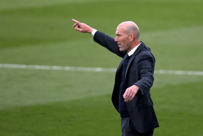 Zidane dẫn dắt Real tại La Liga hồi tháng 5/2021. Ảnh: Reuters