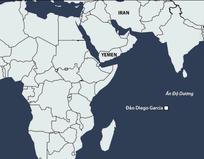Vị trí đảo Diego Garcia. Đồ họa: Sky News