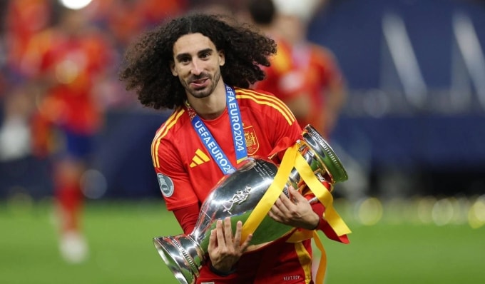 Cucurella cùng Tây Ban Nha giành Euro 2024 tại Đức. Ảnh: Reuters
